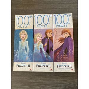 3 BRAND NEW DISNEY FROZEN II PUZZLES (FREE GIFT)
